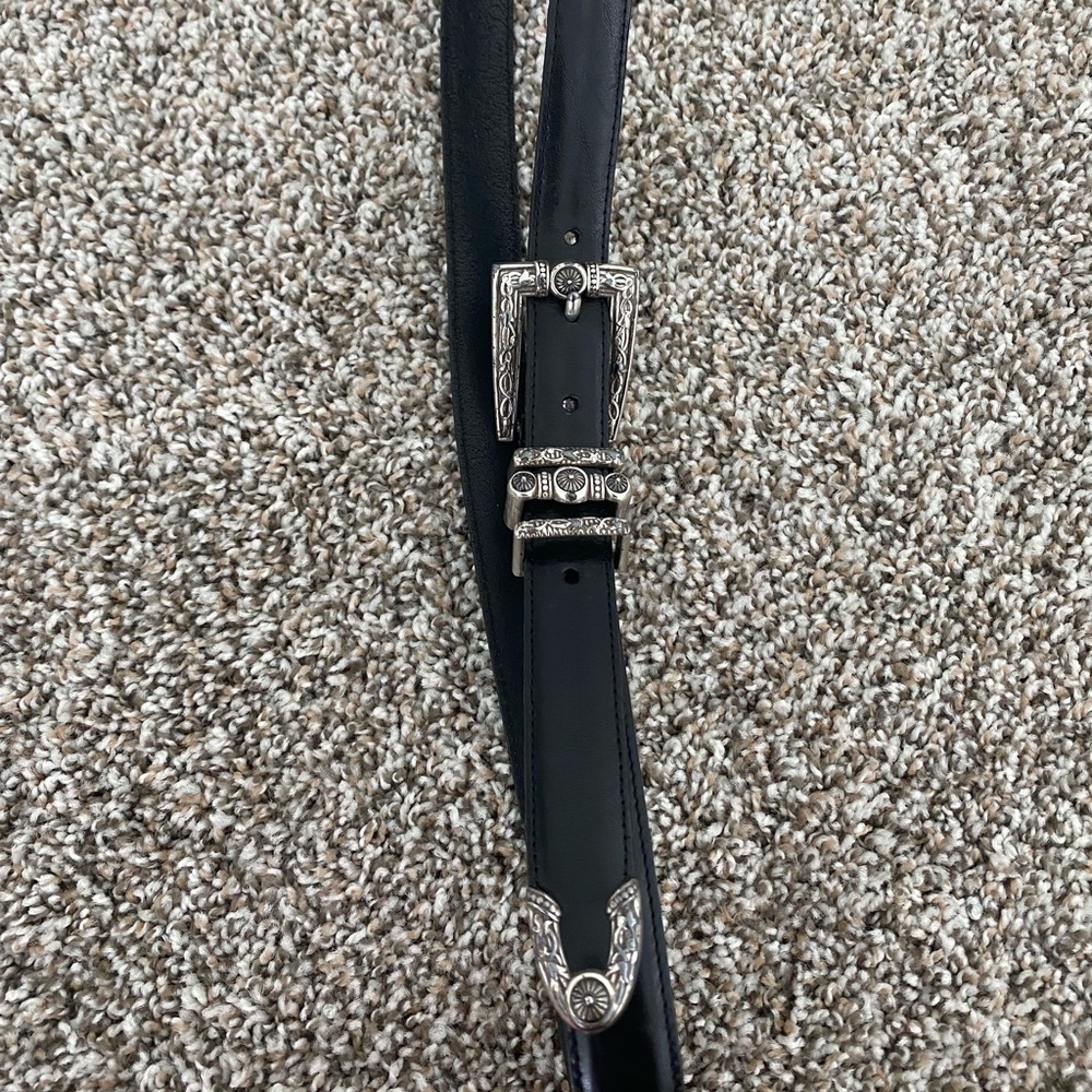 Black with silver hardware belt